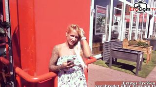 German blonde Street Skank Plowed date inside Outside