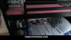 Family Strokes - Stepdaughter Strokes My Cock To Keep A Secret
