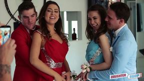 Gorgeous babe Melissa Moore takes part in passionate foursome scene