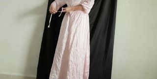 Indonesian Girl with a Big Butt Trying on a New Satin Dress, Latest Viral Indonesian Porn