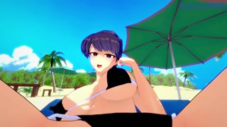 Shūko Komi and I have intense sex on the beach. - Komi Can't Communicate POV Hentai