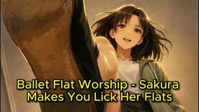 Ballet Flat Worship - Sakura Makes You Lick Her Flats | Femdom Animation