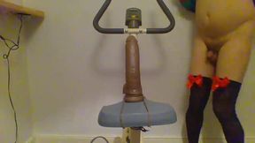 Sissy Rides Dildo on a Bike