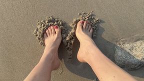 Cum to My Sandy Soles FOOT FETISH On AMAZING BEACH JOI