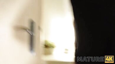MATURE4K. Brunette with tempting body is ignited with idea of hot sex
