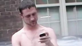 ”Amateur dudes jerking off their heavy dicks after shaving”