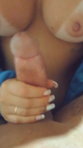 Epic moment from "Hot girl does titfuck with a rain jacket! Explosive cumshot on big tits"