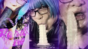 sissy slut kandi kane deepthroat slurp &amp; suck cock worship