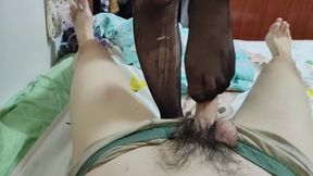 Verified Amateurs - Mistress In Sexy Black Pantyhose Tries To Break Cock