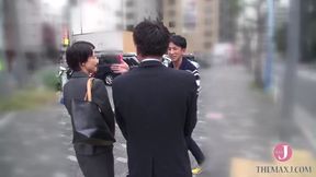 Cute short-haired Japanese businesswoman enjoys filmed sex and moans as she rides cock [PTS-387]
