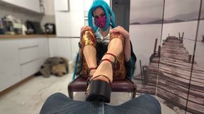 Miriam Rubs Your Penis In Jeans With Her Black High Hells Shoes - Part 2 - HD 1920x1080