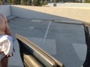 Horney after workout, jerk in parking lot of gym (rainbow in background at 2:35)