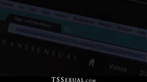 TSSexual.com - Ginger tgirl's ass destroyed by stud's hard pounding action