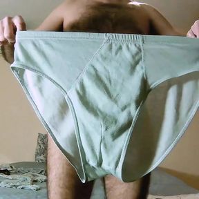 Earl presents his modest collection of briefs