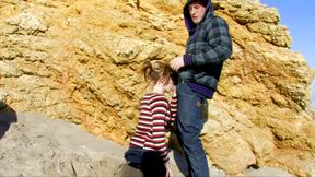 Slut girl picked up gives an outdoor blowjob and she's fucked in an abandoned house