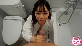 I sit in front with my tits out, give a hand job, give a blowjob, and cum on my tongue.