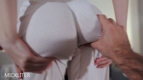 Fit European babe deep throats uncut cock before riding it hard