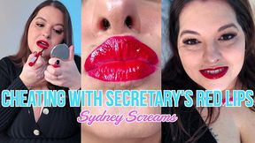 cheating with secretary s red lips - your curvy secretary sydney screams invites you over after work to discuss her future with you and the company - pov kissing, lipstick application, cheating fantas