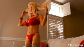 sexy busty blonde brittany andrews stuffs her wet pussy with a dildo!