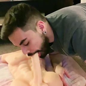 Young Amateur Latino Sucks Big Dick Sex Doll