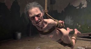 Elderly Granny Tied up - Terrified yet Craving Dick in Her Old Pussy