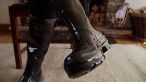 Worship My Glossy Black Wellington Boots