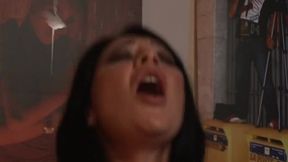 Hot busty brunette rides a big hard cock