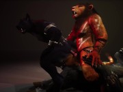 Furry threesome Anal 3D