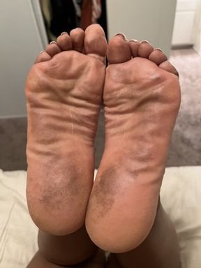 Solequeensworld Sweaty Soles Whipped While Handcuffed