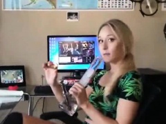 Webcam Girl Rides Dildo Chair While Gaming