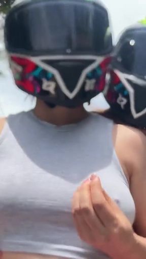 I picked up a DIDI client without a bra and she noticed my big tits   Clip 2