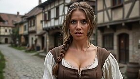 Medieval fantasy with a trans 3D model generated by AI