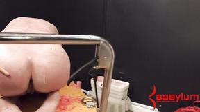 ”Bound suspended waxed assfucking sub”