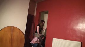 Hannah's Shoulder Ride In A Mini Skirt