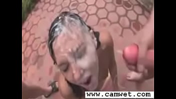 Slutty Babe Takes A Cum Bath