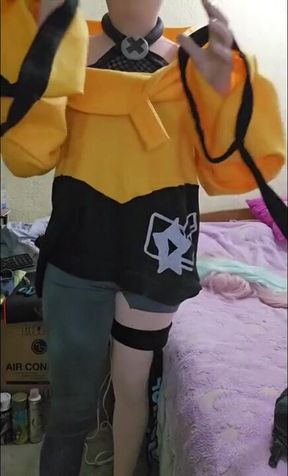 Iono Kigurumi Cock Ruined Wand Jerk Cum Explosion Feet Drenched