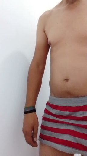 Mini skirt at home or naked