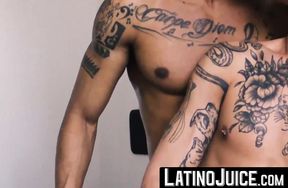 LatinoJuice.com - Tattooed dude Kendro inserts his throbbing cock in Wills dark hole