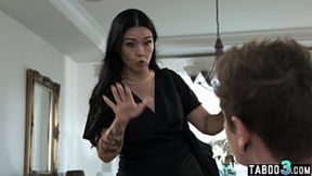 Dana Vespoli's Stepson Gets His Boobs Outta Sight After a Rough Day with His Big-Bonned Asian Step-Mom