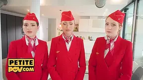All Girl Air Steward Trio Turns Fourway With An With Angelika Grays And Cherry Candle