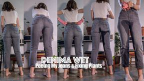Wetting my Levis on purpose while working on my plants in rubber gloves