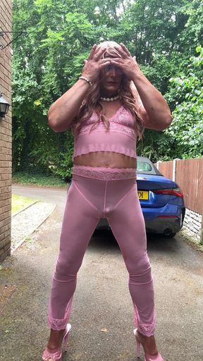 Sexy Crossdresser Kellycd2022 in Pink Outfit and Heels
