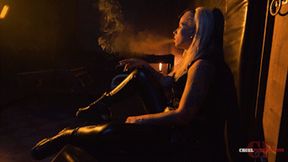 Boots, leather pants and cigarette 4K MP4