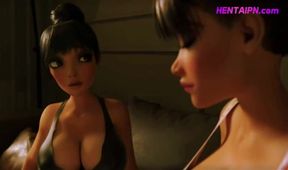 Horny 3D Futanari Milf with Huge Double Dick in Anal Porn Animation