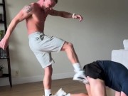 Hot Jock Colt Spence Kicks, Ballbusts and Dominates Blindfolded Sub SoleMateLA