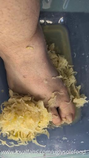 Sauerkraut Messy Play: Bowl Squishing & Floor Stomping