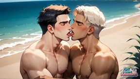 Sweat-drenched Hunks of Muscle Indulge in a Scorching Fuck-a-thon on the Beach, Basking in the Cum-soaked Sun!