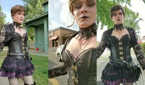Exposing my sissy cock on the high street exhibitionism