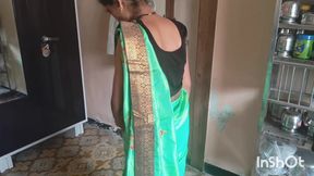 Shivani in Green Saree Getting Ready for Sex. Part 1.