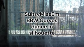 BBW curves dance in silhouette